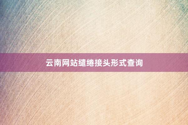 云南网站缱绻接头形式查询